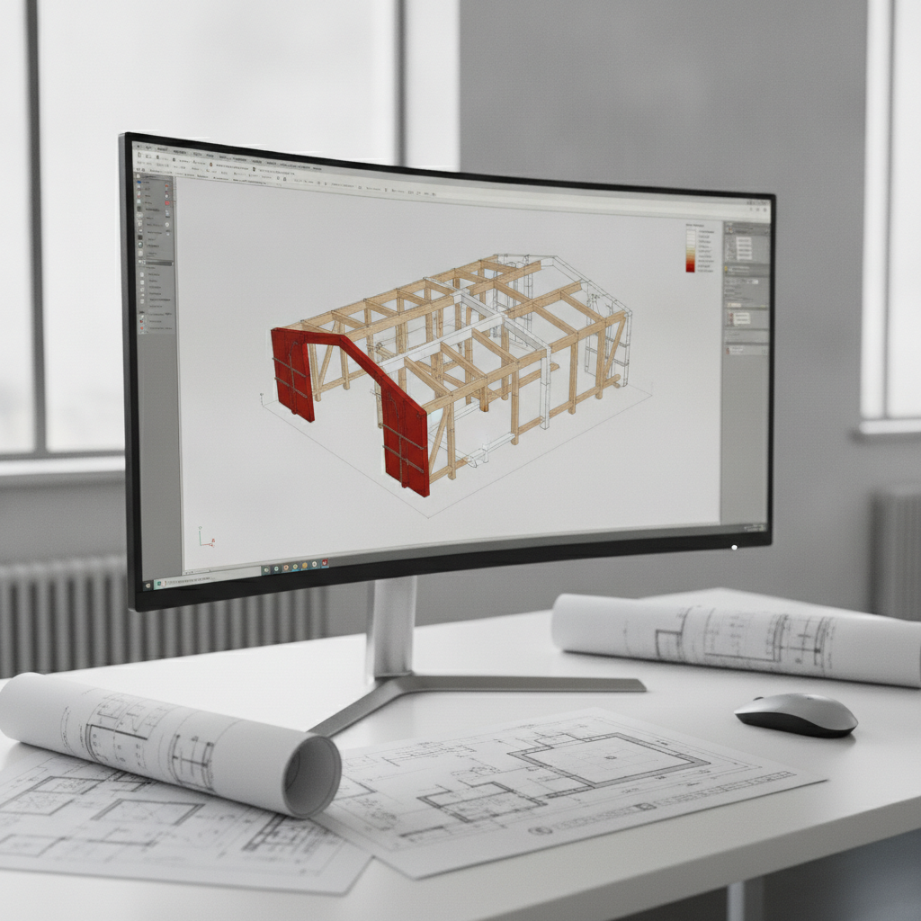 Modélisation BIM structure bois avec calcul de résistance au feu